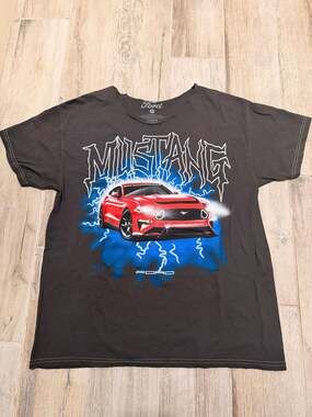 Ford Mustang Red Car Lightning Graphic T-Shirt